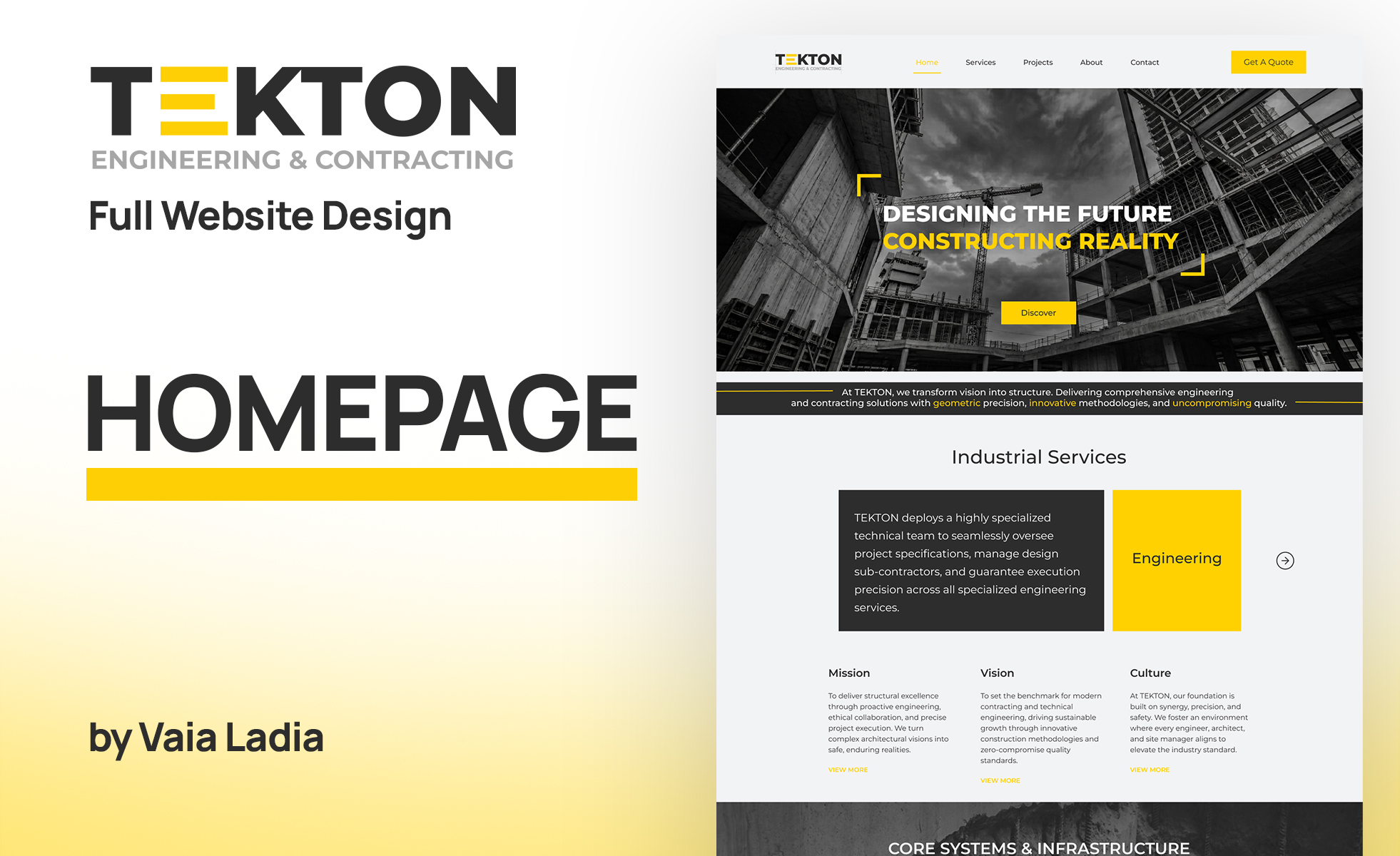 TEKTON website homepage design