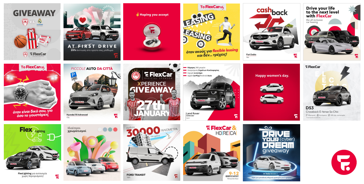FlexCar social and display campaign banner set