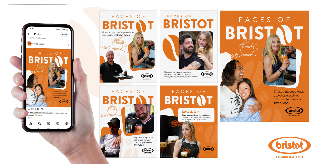 Faces of Bristot campaign creative set