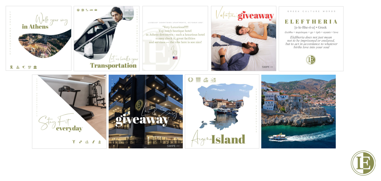 Luxury apartments social campaign set