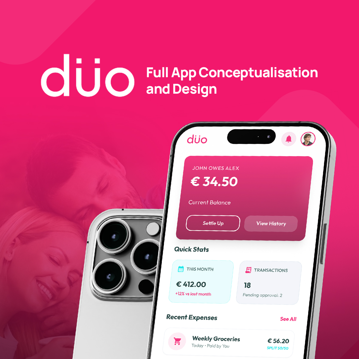 DUO Money Manager, Shared finances for two people. One balance, no spreadsheet.